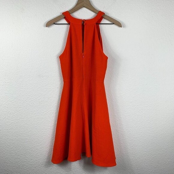 Anthropologie Maeve Orange Halter Fit & Flare Dress Size Small - Picture 5 of 7